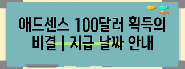 애드센스 100달러 획득의 비결 | 지급 날짜 안내