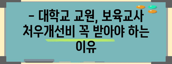 대학교 교원의 특권! 보육교사 처우개선비 꼼꼼히 알아보기