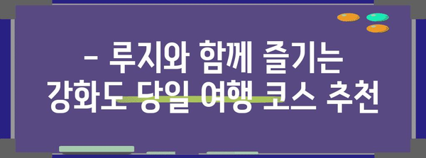 강화도 당일 여행 가이드 | 루지를 타며 짜릿한 추억 만들기