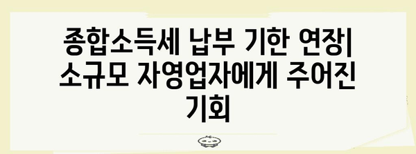 소규모 자영업자 주의 | 종합소득세 납부 기한 연장 및 조치