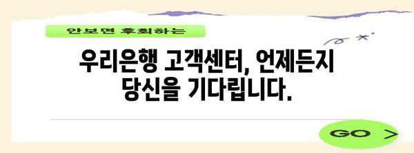 우리은행 고객센터 번개 연결 | 쉽고 빠른 상담 안내