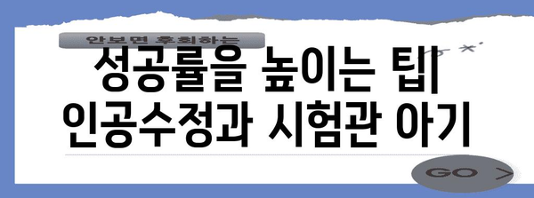 임신 성공률 차이점 이해하기 | 인공수정 vs 시험관 아기