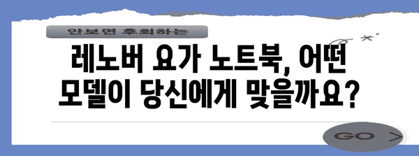 최고의 레노버 요가 노트북 모델 비교 구매 가이드