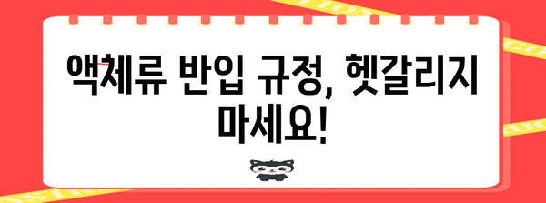 비행기 기내 안전 가이드 | 허용/금지 반입 물품 국내/해외 차이