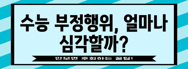 수능 부정행위 적발 현황 및 유형 분석 | 부정행위 사례, 처벌 기준, 예방법