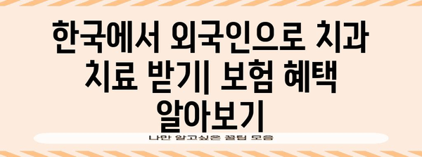 외국인 치과 보험 가이드 | 한국에서 아름다운 미소 지키기