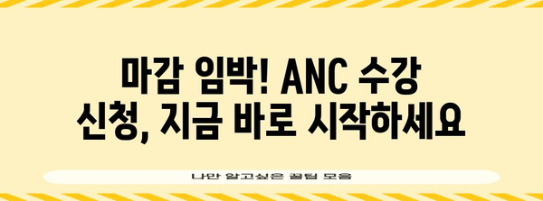 ANC 수강 신청 완벽 가이드 | 시간 놓치지 않는 성공 비결