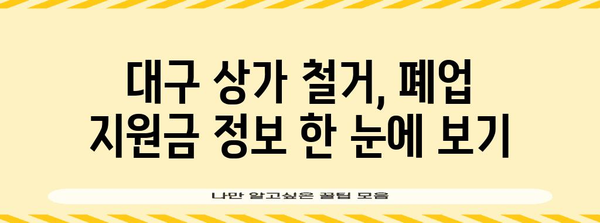 공무원도 꼭 알아야 해! 대구 상가 철거 업체 소상공인 폐업지원금 가이드