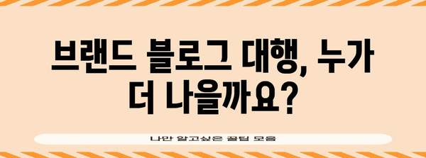 브랜드 블로그 대행비 비교 | 프리랜서 vs. 업체