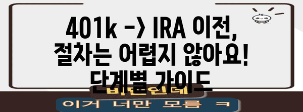 401k에서 IRA로 쉽게 퇴직금 이전 | 세금 절약을 위한 핵심 가이드