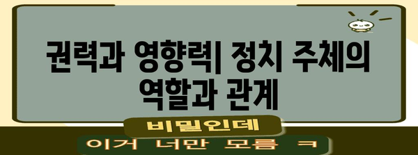 정치 주체의 이해, 역할 및 유형