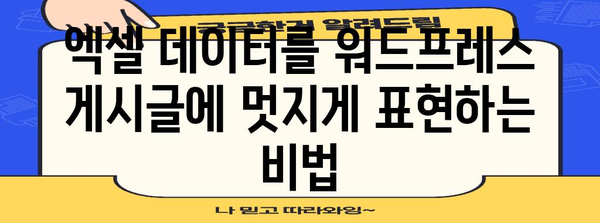 엑셀 표를 워드프레스 블로그에 쉽게 삽입하는 가이드