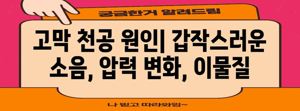 고막 천공 대처법 완전 정리 | 증상, 수술, 예방