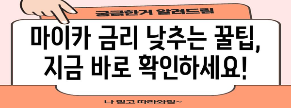 신한 마이카 금리 뚝뚝 낮추기 팁