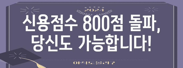 신용점수 극대화 | 800점 이상 달성 가능한 전략