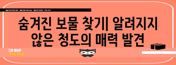 청도 여행 가이드 | 꼭 방문해야 할 명소와 숨겨진 보물