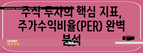 주식 투자의 핵심 지표, 주가수익비율(PER) 완벽 분석 | 주식, 투자, 가치 투자, 성장 투자, 재무제표 분석