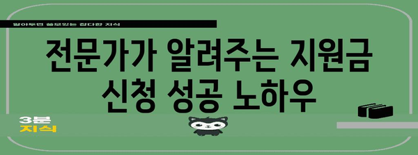 소상공인 지원금 신청 성공 비법 | 전문가 솔루션