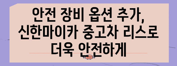 신한마이카 중고차 리스로 안심 주행, 안전 장비 추가 옵션