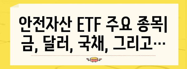 안전자산 ETF 투자 전략 | 주요 종목과 고려 사항