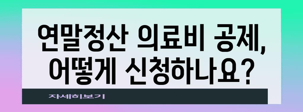 연말정산 의료비 공제, 놓치지 말고 꼼꼼하게 챙기세요! | 의료비 세액공제, 공제대상, 신청방법, 팁