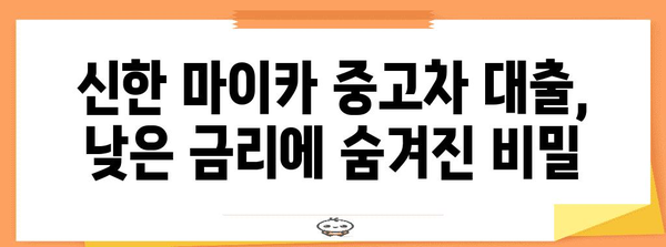 신한 마이카 중고차 대출 숨겨진 함정 완벽 파악 | 금리, 한도, 주의 사항