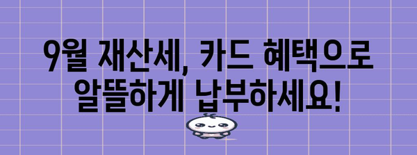 재산세 납부 꿀팁 | 9월 재산세 카드 혜택 활용하기