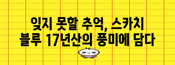 스카치 블루 17년산 | 잊지 못할 추억을 담은 한 잔의 매력