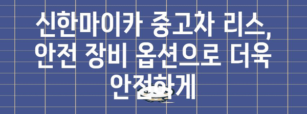 신한마이카 중고차 리스로 안심 주행, 안전 장비 추가 옵션