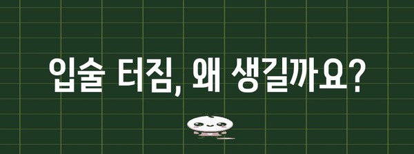 입술 터짐 해결책 | 원인, 치료, 예방