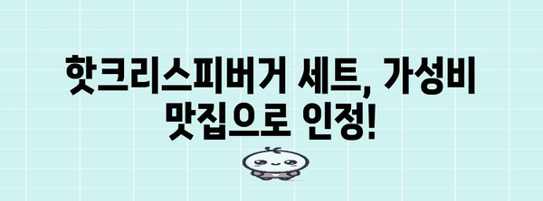 든든함 UP! 롯데리아 핫크리스피버거 세트 추천