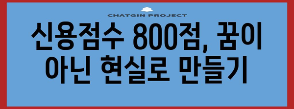 신용점수 극대화 | 800점 이상 달성 가능한 전략