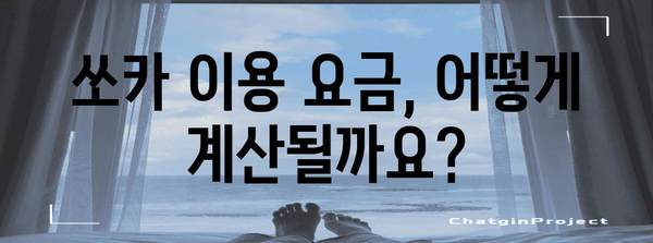 쏘카 카셰어링 요금 안내 | 저렴하고 편리하게 이동하기