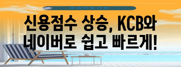 신용점수 상승 시크릿 | KCB와 네이버 활용 가이드