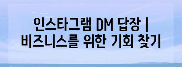 인스타그램 DM 답장 | 비즈니스를 위한 기회 찾기