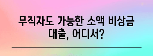 무직자도 쉽게 잡는 소액 비상금대출 | 신청 방법과 주의점