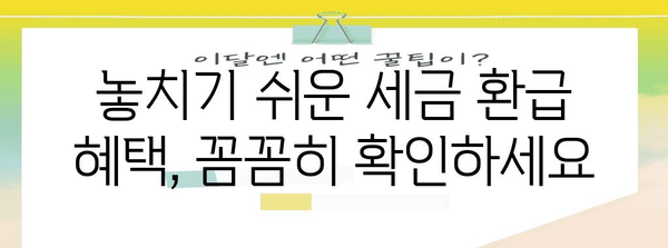 사업자 세금 환급 | 국세청 혜택 안내