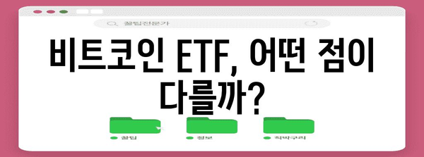 비트코인 ETF 성과를 비교한 투자 전략 가이드 | 수익률과 분석