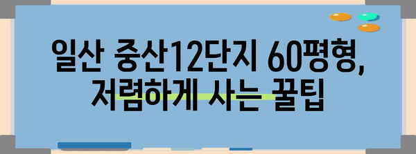 일산 중산12단지 아파트 매물 | 60평형 물건 저렴하게 찾는 방법