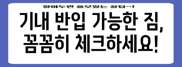 비행기 기내 안전 가이드 | 허용/금지 반입 물품 국내/해외 차이