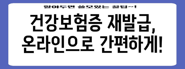 건강보험증 재발급 및 번호 확인 가이드