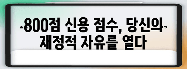 신용 점수 800점 도전 | 재정적 꿈을 현실로 만들기