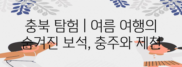 충북 탐험 | 여름 여행의 숨겨진 보석, 충주와 제천