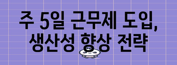 주 5일 근무제 시행| 성공적인 도입을 위한 실질적인 가이드 | 근무 환경 개선, 생산성 향상, 직원 만족도