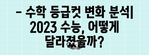 2023 수능 수학 등급컷 분석| 과목별, 난이도별 등급컷 변화 추이 | 수능, 등급컷, 수학, 분석, 변화