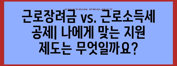 근로장려금 vs. 근로소득세 공제: 어떤 것이 유리한가?