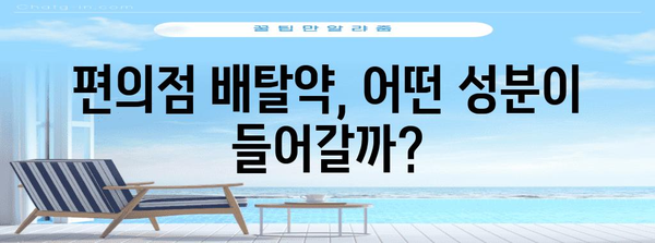 편의점 배탈약 비교 | 성분, 차이점, 효과 알아보기