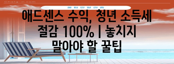 애드센스 수익, 청년 소득세 절감 100% | 놓치지 말아야 할 꿀팁