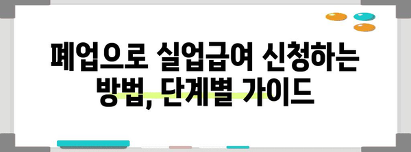 폐업으로 인한 실업급여 수령 가능성과 신청 절차