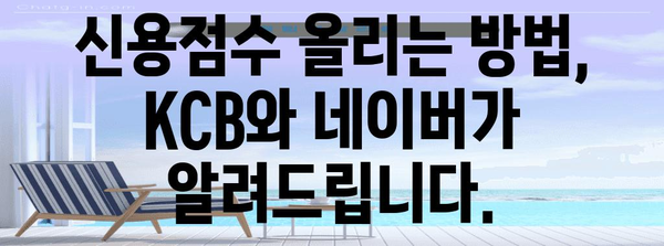 신용점수 상승 시크릿 | KCB와 네이버 활용 가이드